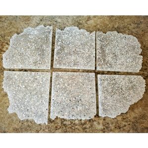 Handmade White Silver Diamond Glitter Coaster Set